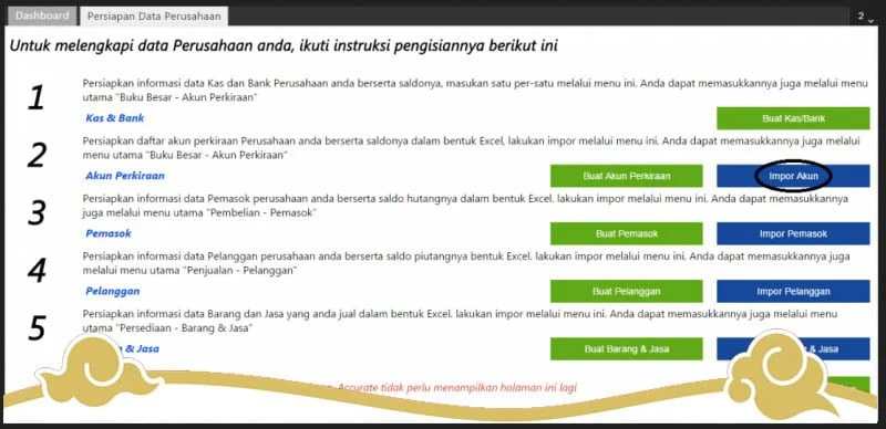 mport data akun accurate online