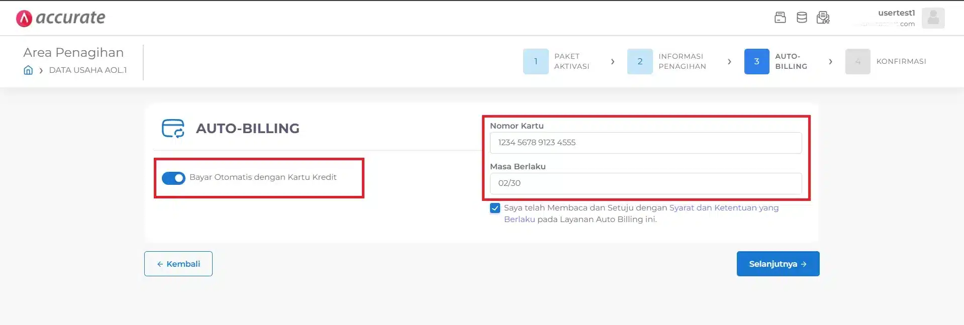 auto billing prepaid accurate online