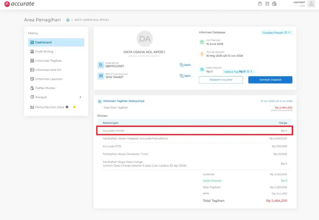 gunakan kode prepaid untuk database yang sudah aktif tagihan perbulan 3