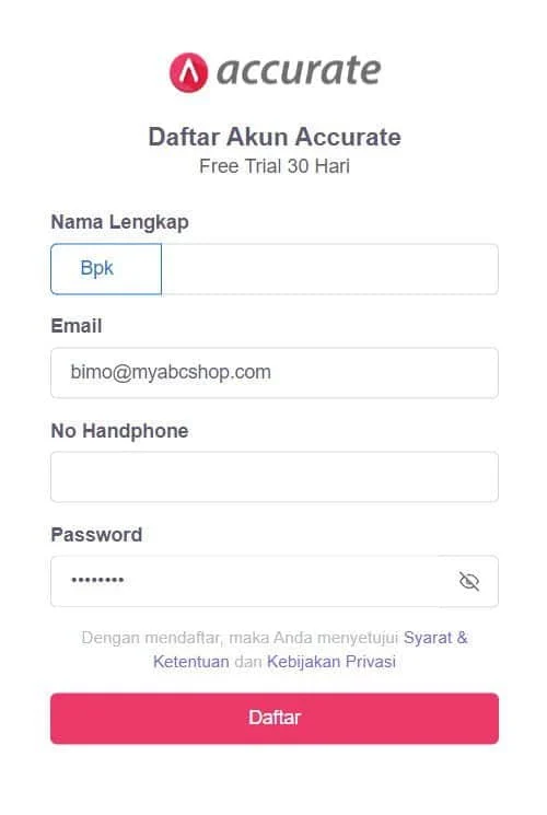 Cara Membuat Akun ACCURATE ONLINE