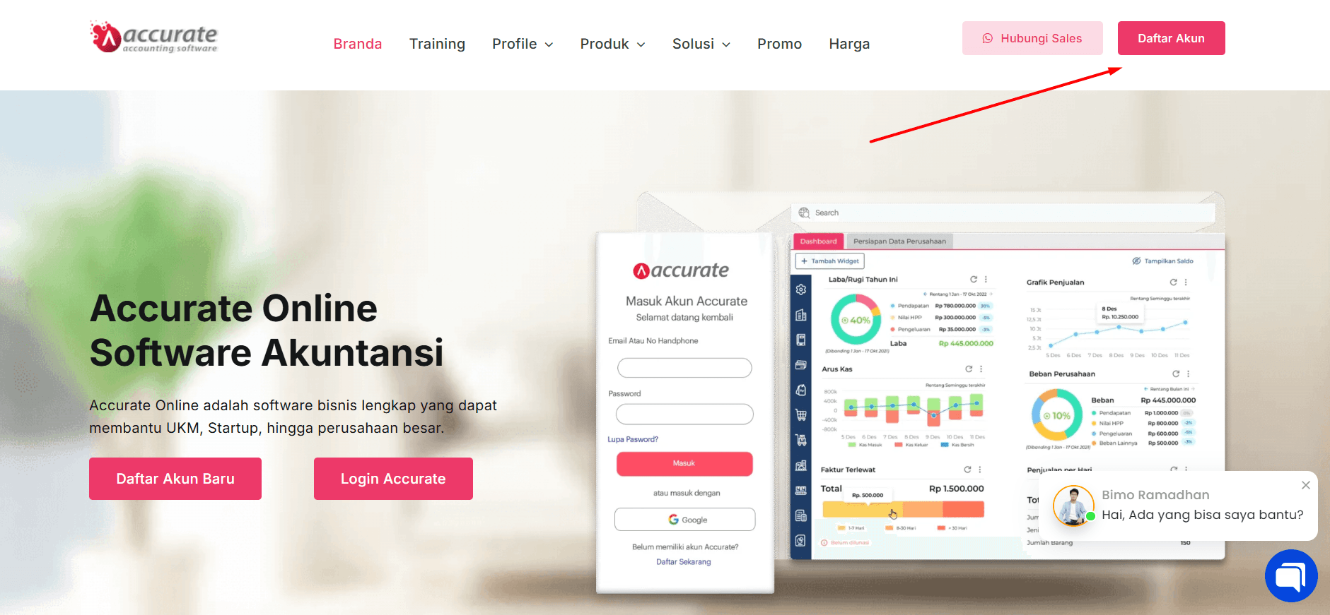 Daftar akun pengguna accurate online