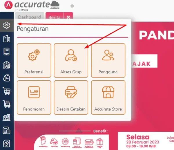 hak akses accurate online