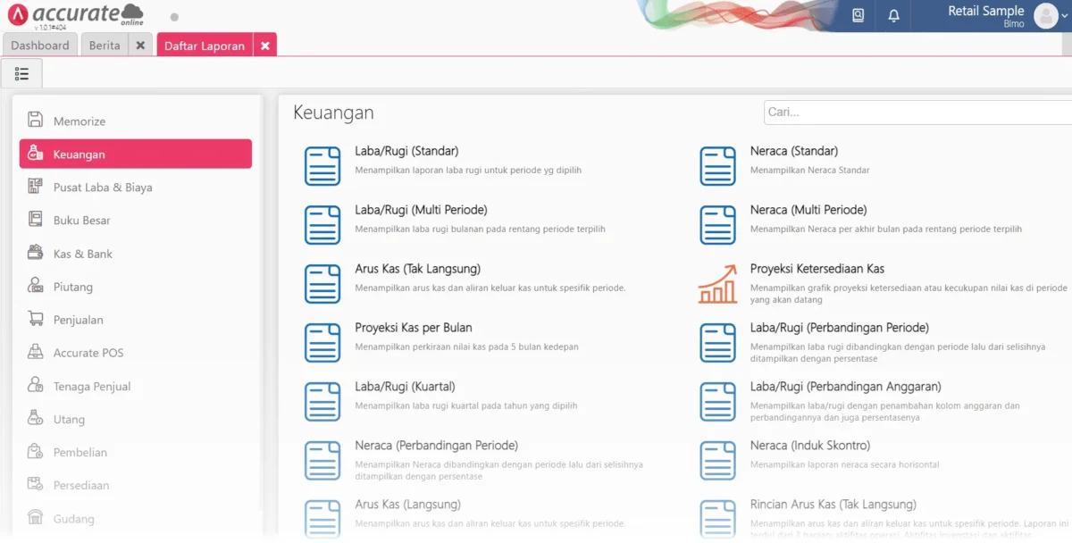 Accurate Online laporan