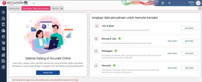 setup database accurate online selesai